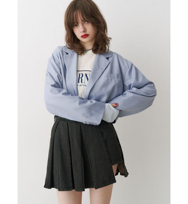 jouetie「ラッププリーツデニムスカパン【セットアップ対応】」|デニム|