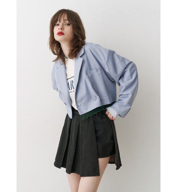 jouetie「ラッププリーツデニムスカパン【セットアップ対応】」|デニム|