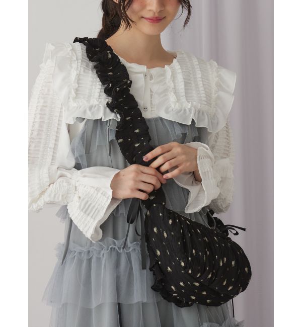 merry jenny「flowerクロスボディバッグ」|ショルダー・メッセンジャー|ブラック