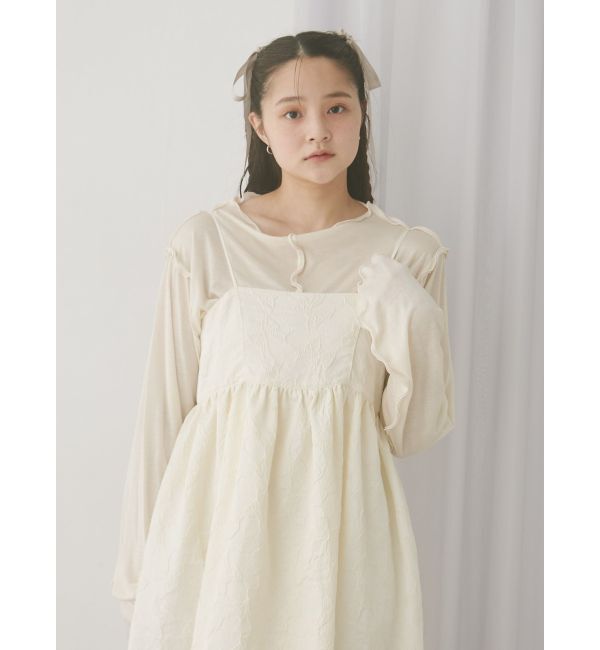 merry jenny「バックリボンジャガードキャミワンピース」|ワンピース|