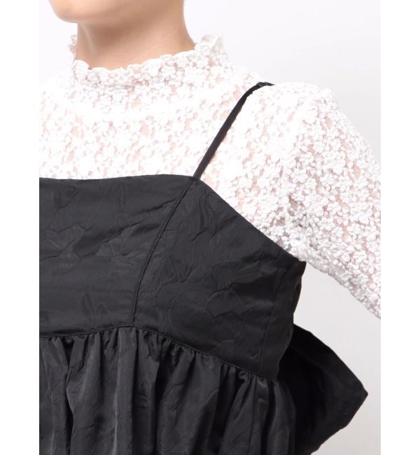 merry jenny「バックリボンジャガードキャミワンピース」|ワンピース|