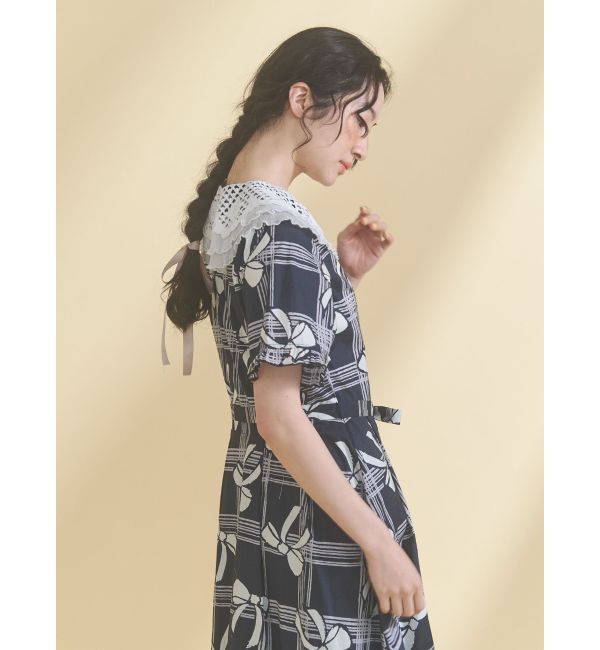 merry jenny「ribbonレースカラーシャツワンピース」|ワンピース|