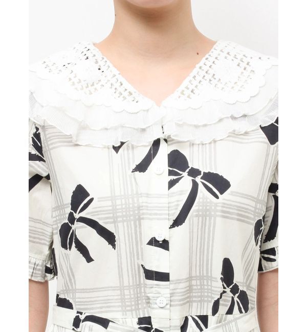 merry jenny「ribbonレースカラーシャツワンピース」|ワンピース|