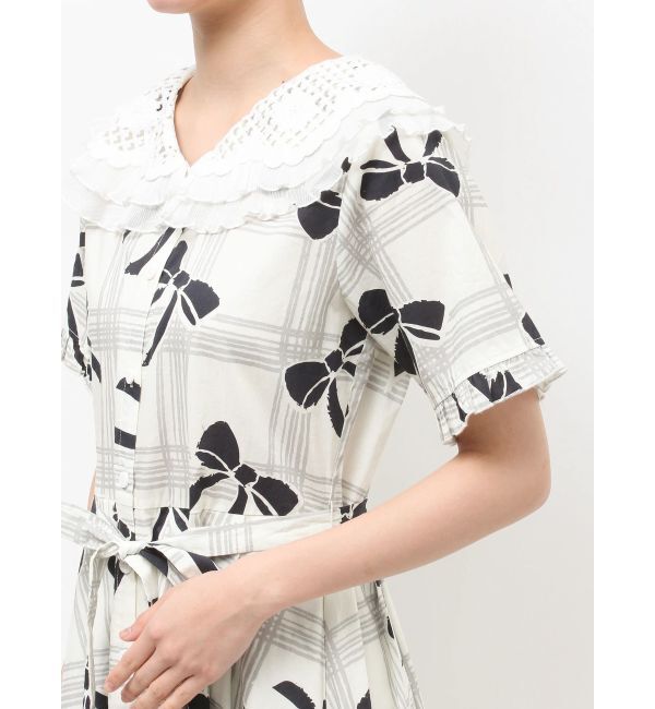 merry jenny「ribbonレースカラーシャツワンピース」|ワンピース|