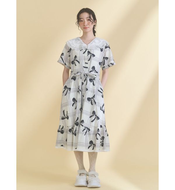 merry jenny「ribbonレースカラーシャツワンピース」|ワンピース|