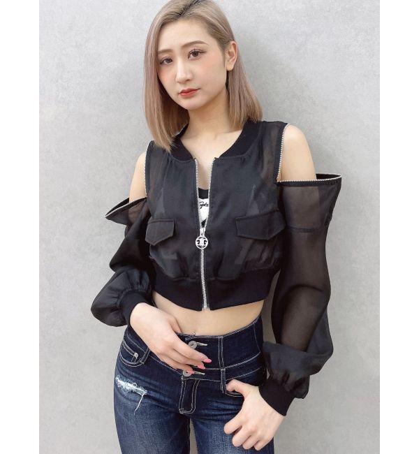 GYDA「SymmetryGYDA ZIP デザインシアーブルゾン」|ブルゾン・スタジャン|