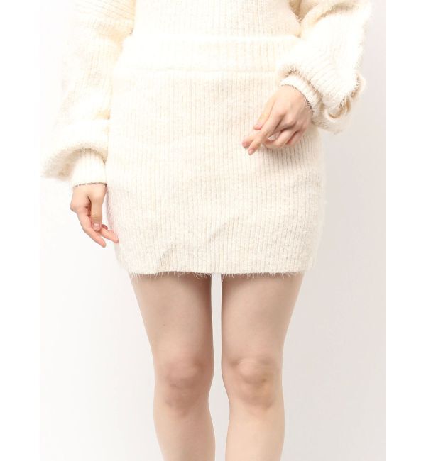 GYDA「シャギーニットタイトミニスカートライクショートパンツ」|スカート|