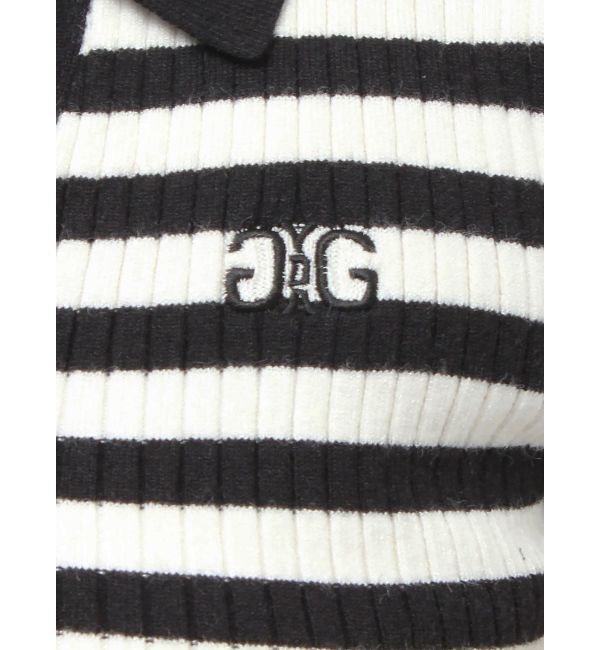 GYDA「Symmetry GYDAハーフスリーブPOLOニットトップス」|ニット・セーター|