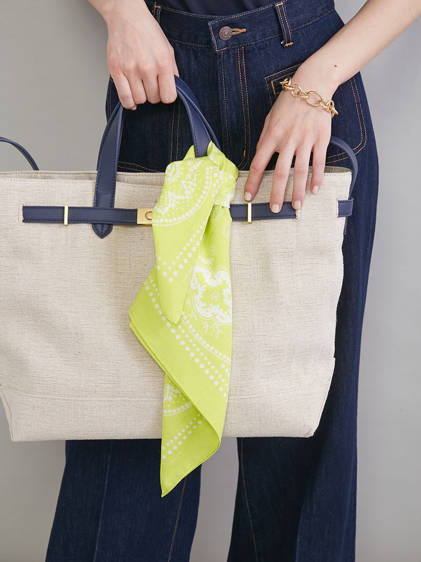 Mila Owen「バンダナ柄綿シルクスカーフ」|バンダナ・スカーフ|