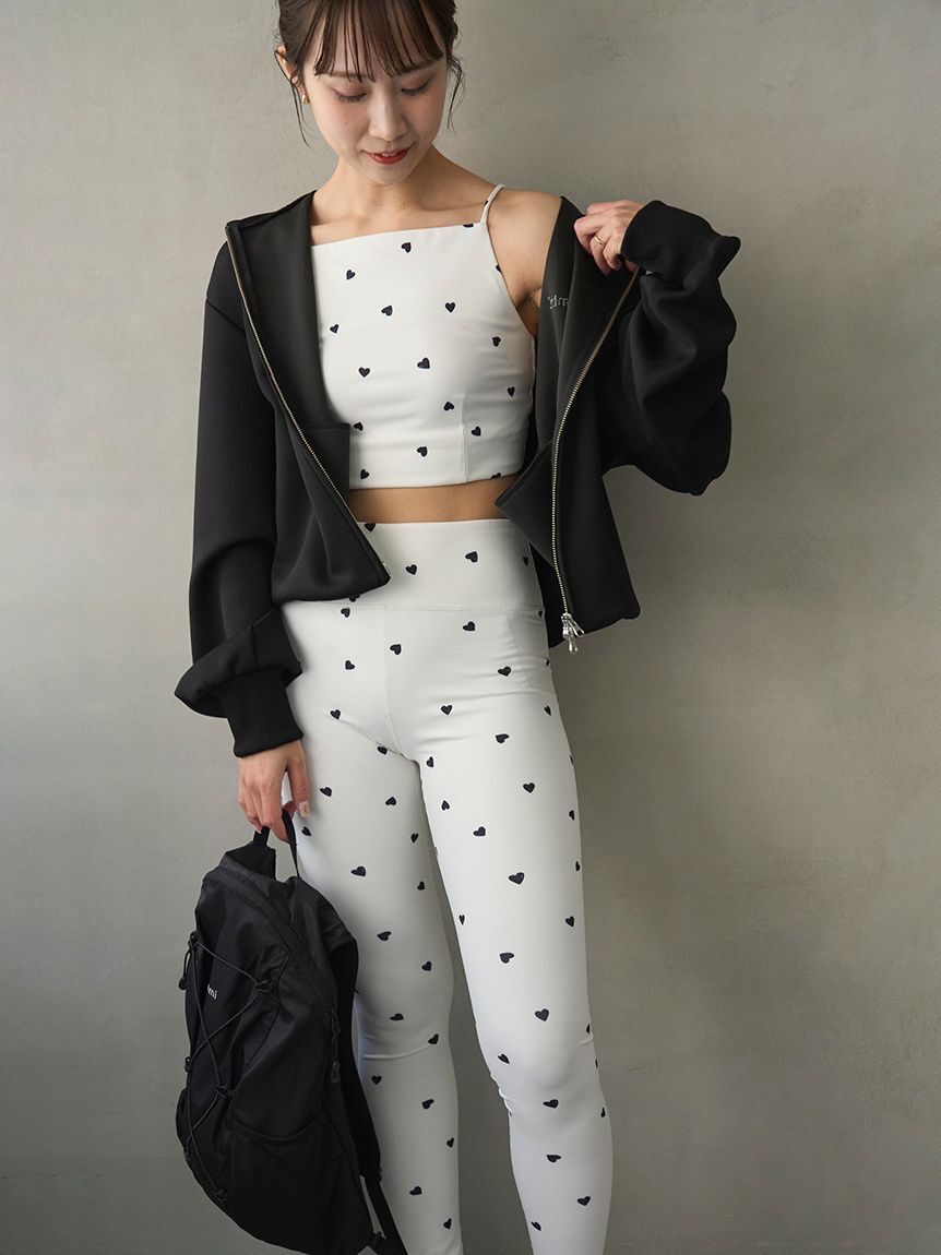 emmi yoga「ハートパターンブラトップ/UVカット/接触冷感」|インナー|