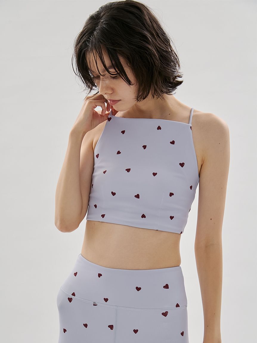 emmi yoga「ハートパターンブラトップ/UVカット/接触冷感」|インナー|LBLU