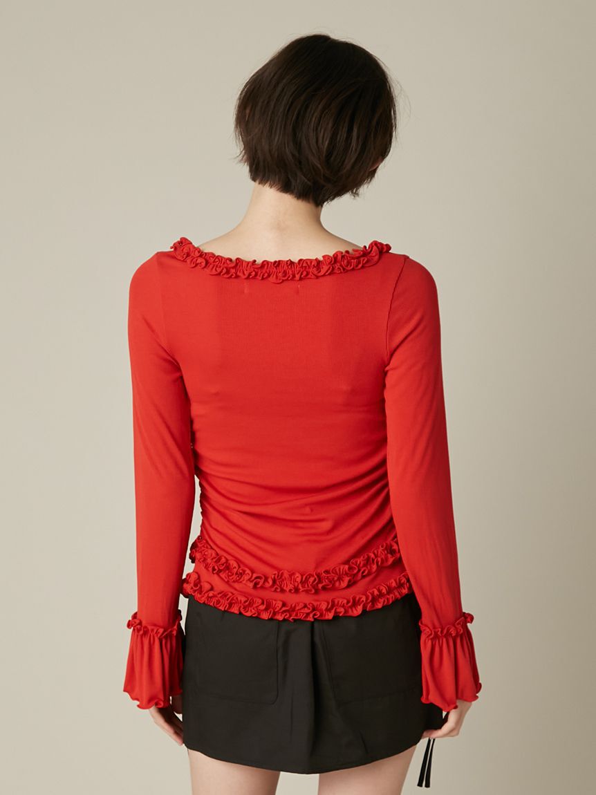 FURFUR「【WEB限定カラー】フリルカーディガン」|カーディガン|