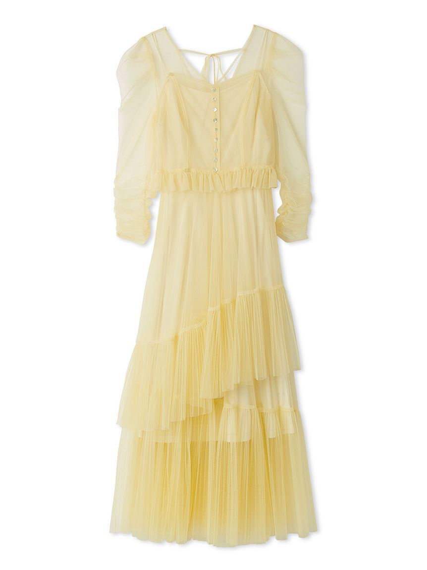 SNIDEL「Sustainableティアードチュールドレス」|ドレス|