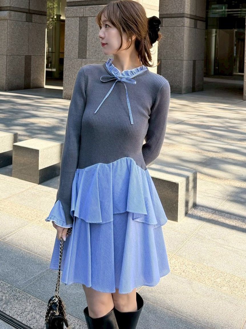 SNIDEL「Sustainableドッキングミニニットワンピース」|ワンピース|