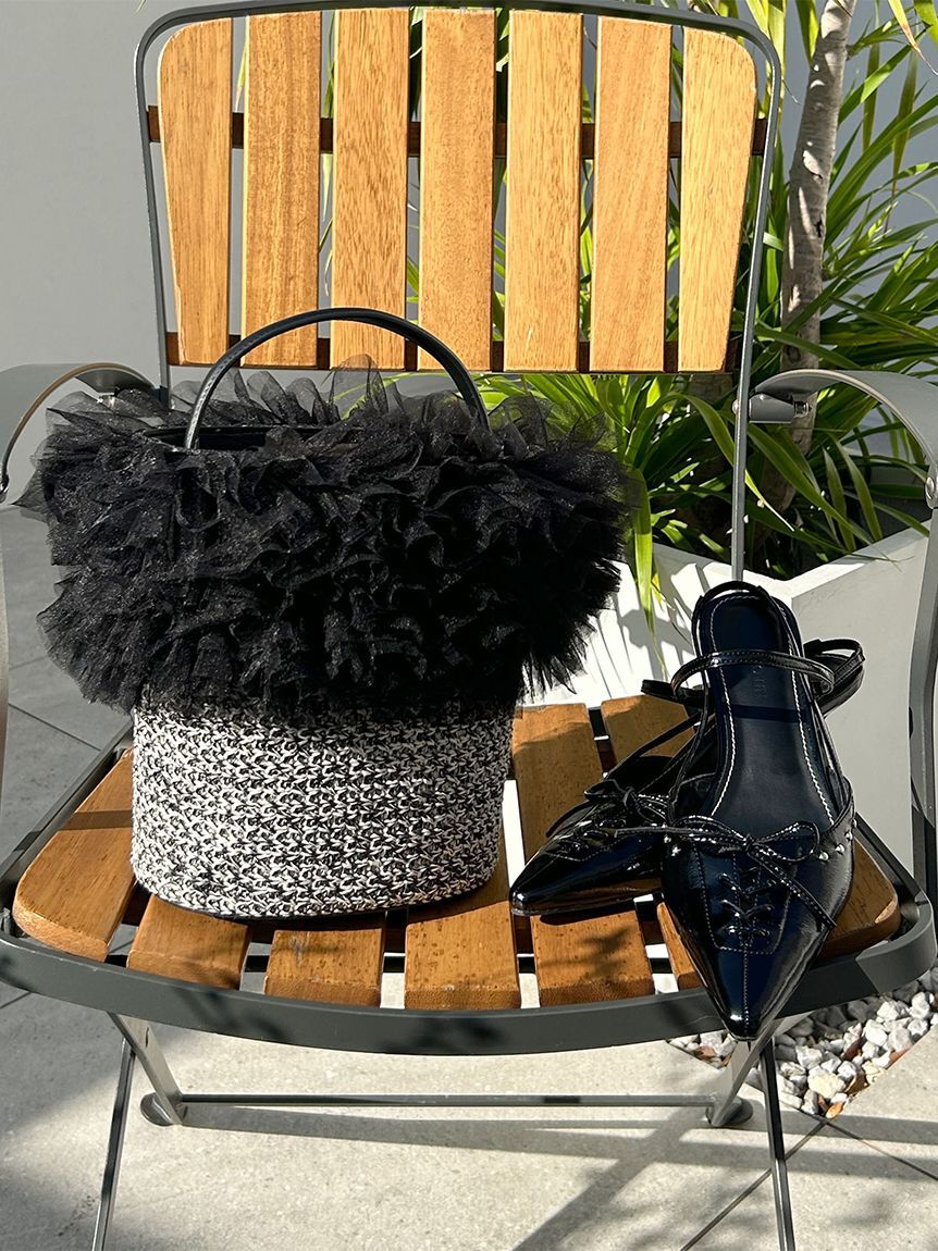 LILY BROWN「【限定カラー】2wayチュール切り替えバッグ」|ショルダー・メッセンジャー|BLK