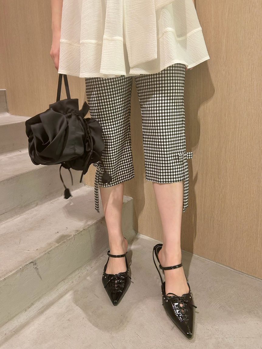 LILY BROWN「レースアップスリングバッグパンプス」|パンプス|