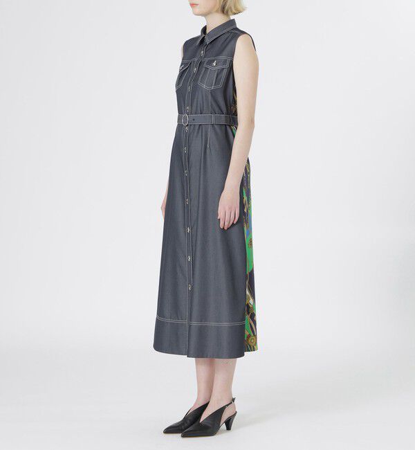  「バックスカーフノースリーブワンピース」|ワンピース|