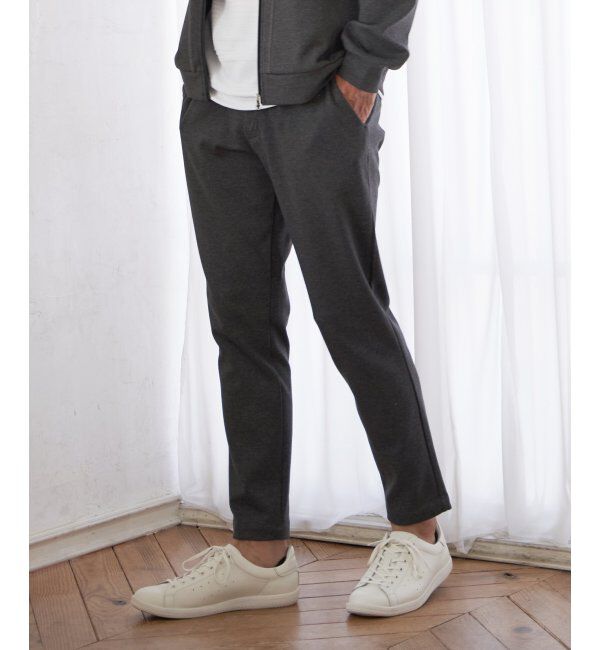 ikka「テックストレッチテーパードパンツ」|その他|ミディグレイ
