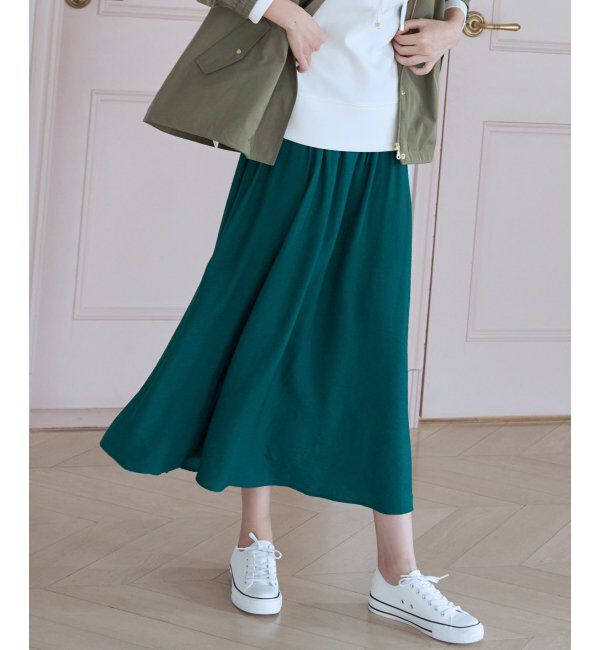 ikka「ボリュームギャザースラブスカート」|スカート|