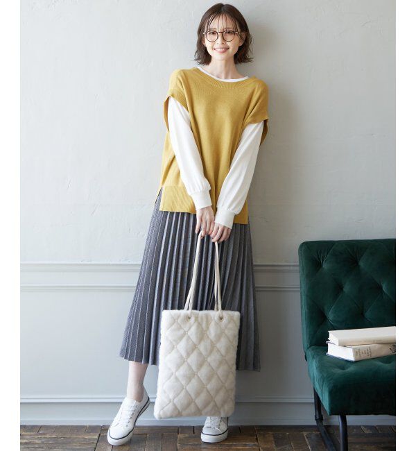 ikka「ウーリッシュフラノプリーツスカート」|スカート|