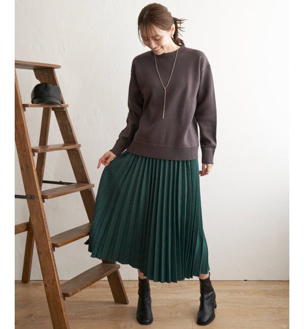 ikka「ウーリッシュフラノプリーツスカート」|スカート|