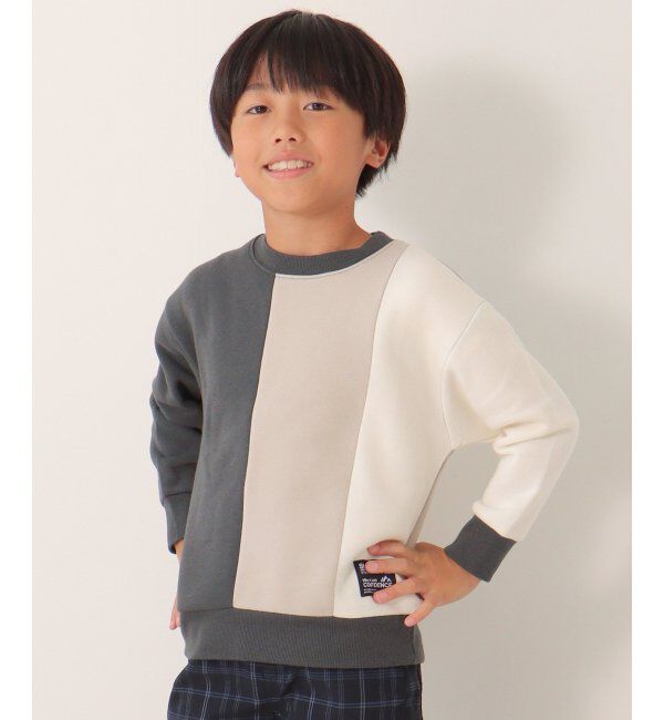 ikka kids「裏起毛縦切り替えトレーナー（120~160cm）」|Tシャツ・カットソー|チャコール