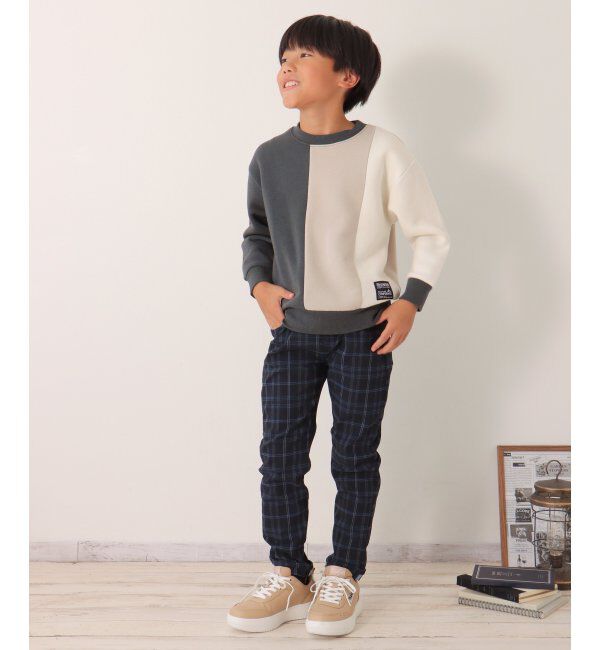 ikka kids「裏起毛縦切り替えトレーナー（120~160cm）」|Tシャツ・カットソー|