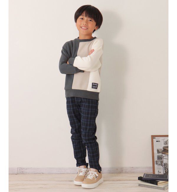 ikka kids「裏起毛縦切り替えトレーナー（120~160cm）」|Tシャツ・カットソー|