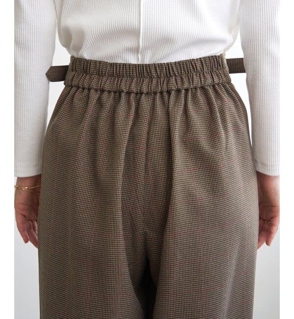 ikka「ツイルサイドベルトワイドパンツ」|その他|