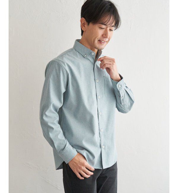 ikka「イージーケアソフトOXスイスカラーボタンダウンシャツ」|シャツ・ブラウス|グリーン