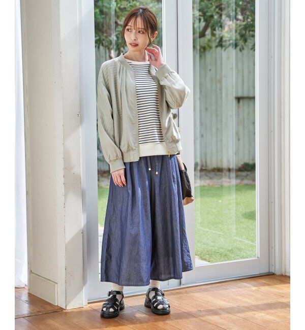 ikka「【雑誌InRed5月号掲載】デニム／レーヨンリネンガウチョ」|デニム|