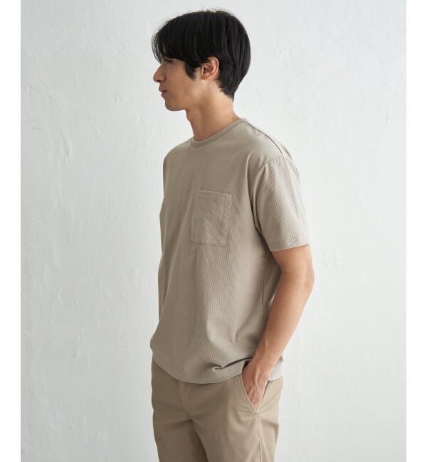 ikka「冷感DRYサッカーポケットTシャツ」|Tシャツ・カットソー|