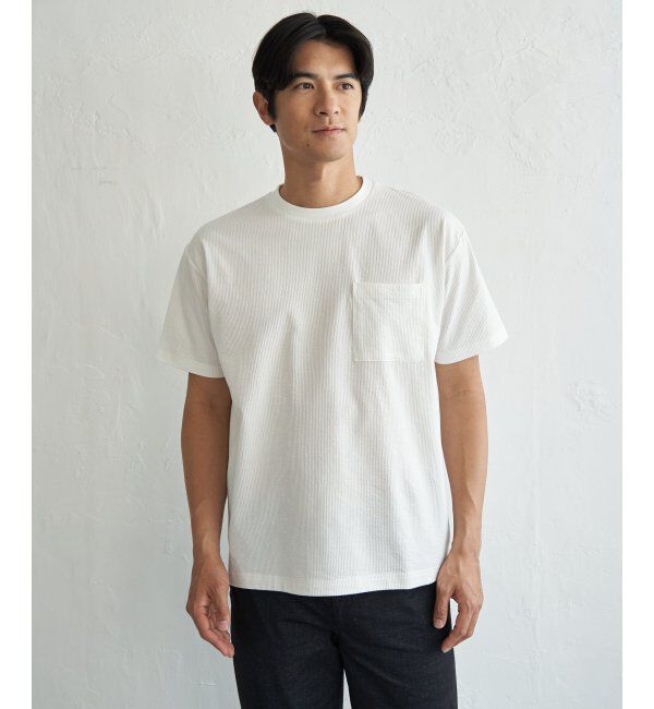 ikka「冷感DRYサッカーポケットTシャツ」|Tシャツ・カットソー|