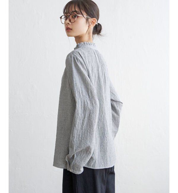 Lbc with Life「オーガニックコットン襟フリルブラウス」|シャツ・ブラウス|