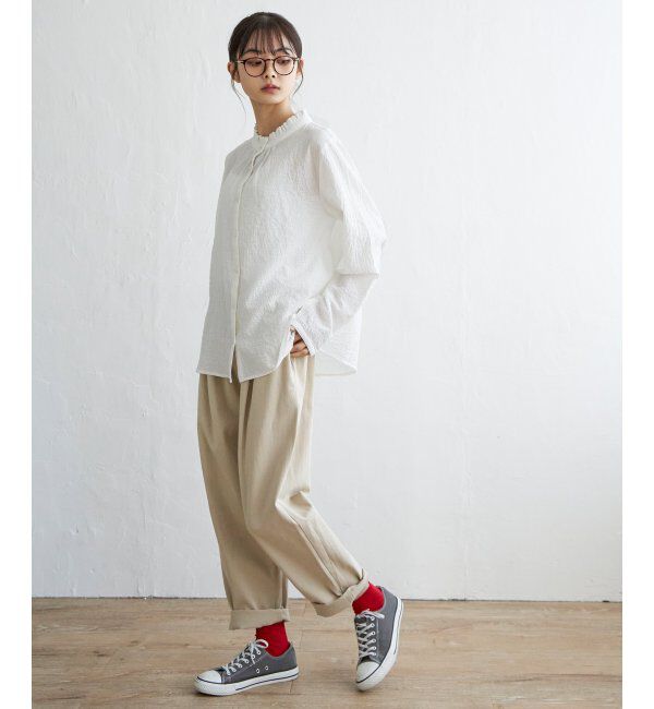 Lbc with Life「オーガニックコットン襟フリルブラウス」|シャツ・ブラウス|