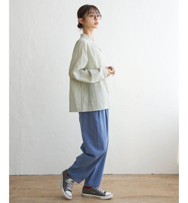 Lbc with Life「オーガニックコットン襟フリルブラウス」|シャツ・ブラウス|