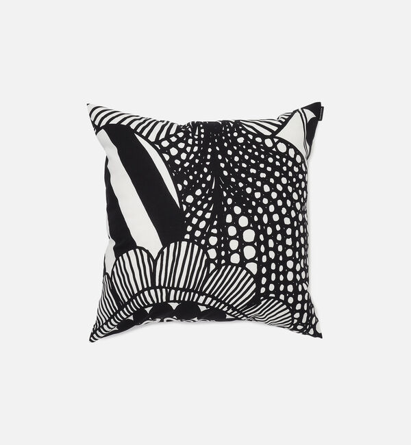 Marimekko「Siirtolapuutarha クッションカバー 50x50cm」|クッション・クッションカバー|ホワイト&times;ブラック