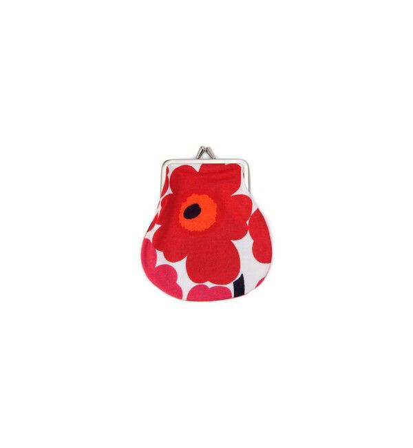 Marimekko「Mini Unikko / Pieni Kukkaro がま口ポーチ」|ポーチ|ホワイト&times;レッド
