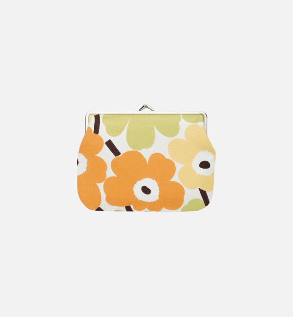 Marimekko「【アジア限定】Mini Unikko Puolikas Kukkaro がま口ポーチ」|ポーチ|ﾗｲﾄｸﾞﾘｰﾝ&times;ﾗｲﾄｲｴﾛｰ