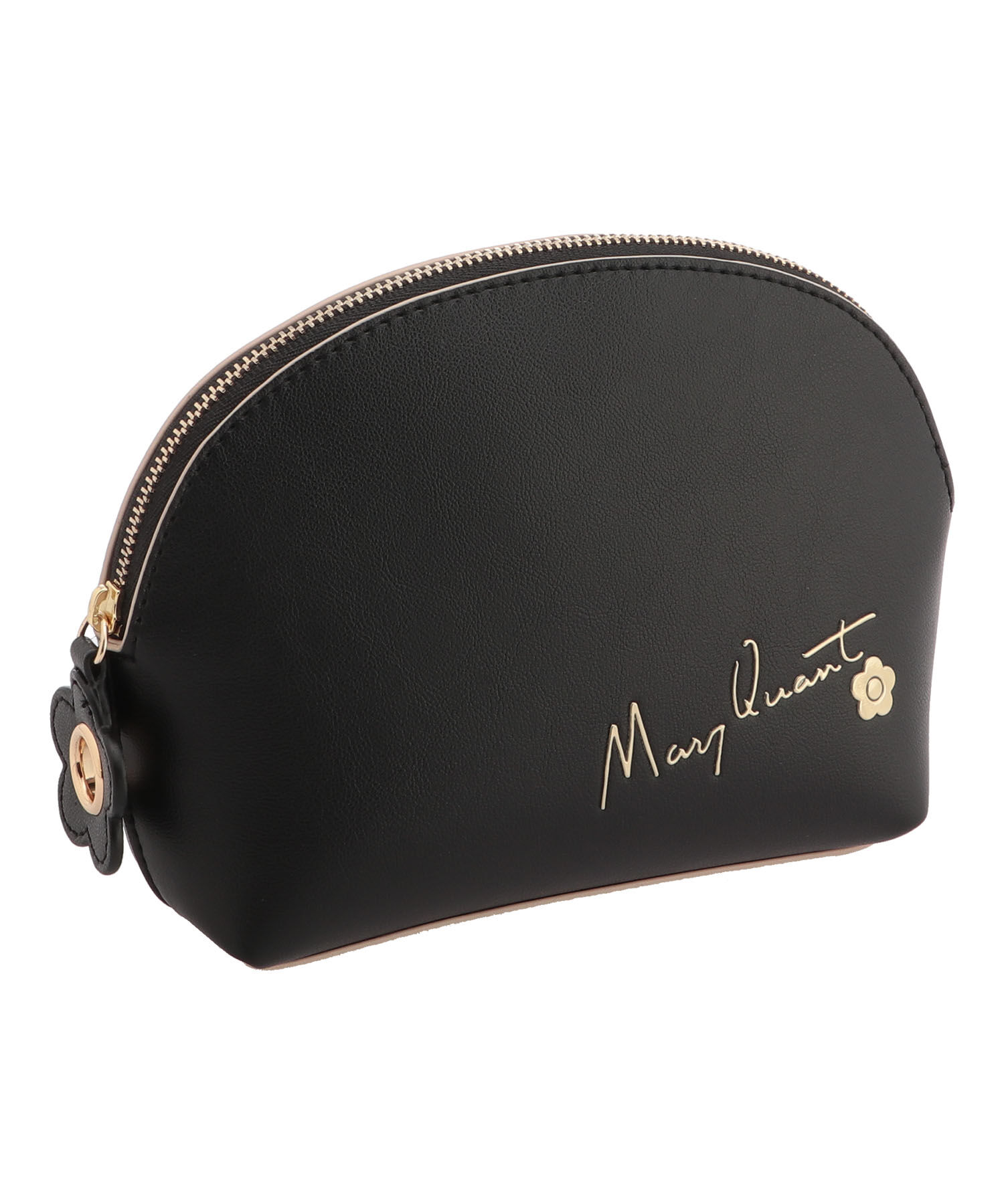 MARY QUANT「フリップサイドデイジー ラウンドポーチL」|ポーチ|ブラック