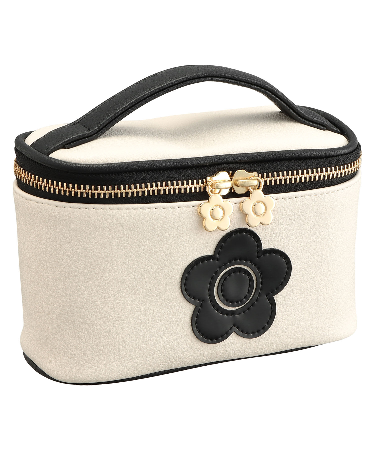 MARY QUANT「エナメルアイコンデイジーパッチ バニティ」|ポーチ|アイボリー