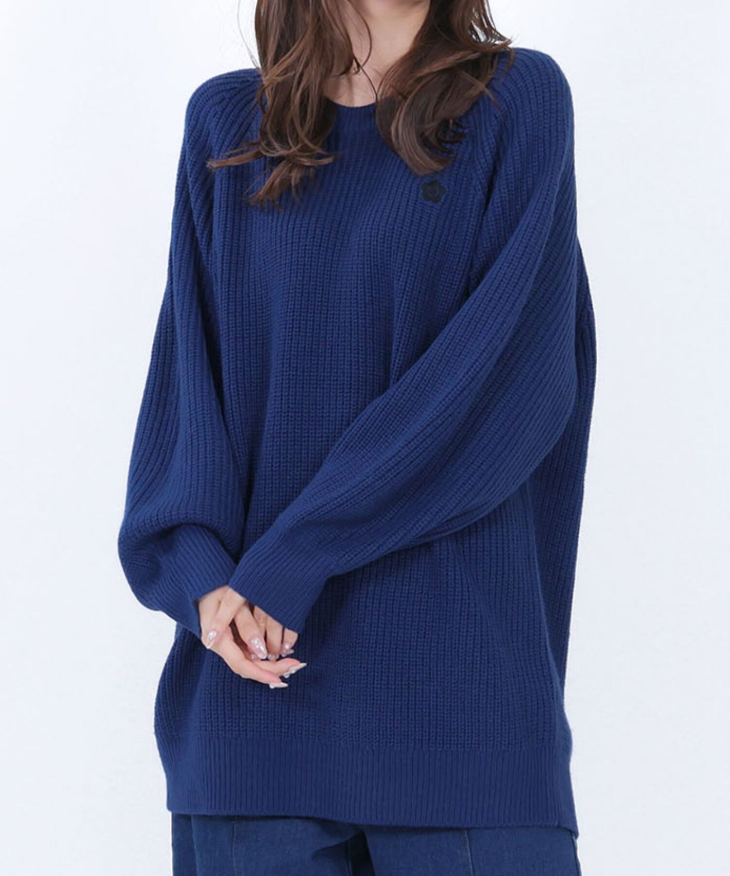 MARY QUANT「畦編みイージーニット プルオーバー」|ニット・セーター|ネイビー