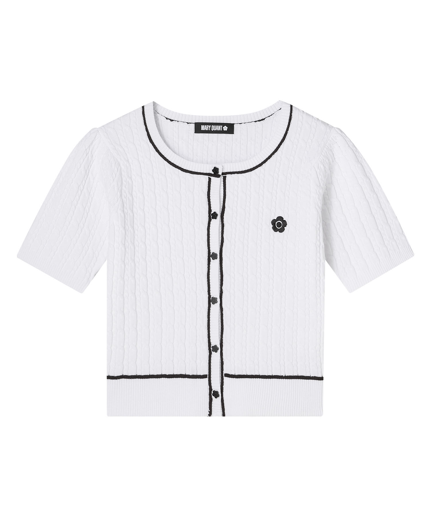 MARY QUANT「デイジーワンポイントケーブル カーディガン」|ニット・セーター|