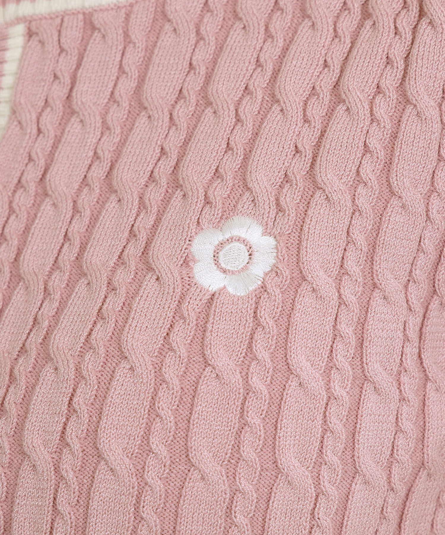 MARY QUANT「デイジーワンポイントケーブル カーディガン」|ニット・セーター|