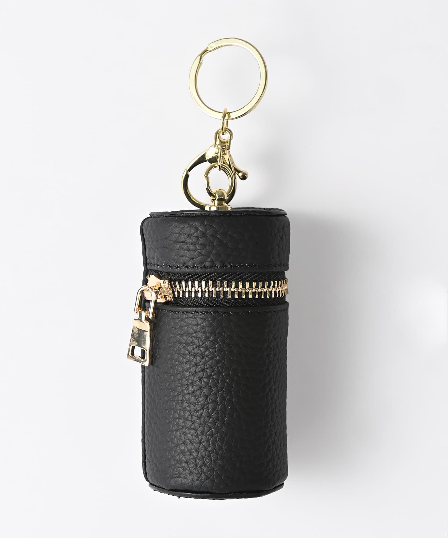 STYLE DELI「【DELI by】ラウンドシェイプ・リアルレザーリップホルダー」|ポーチ|ブラック