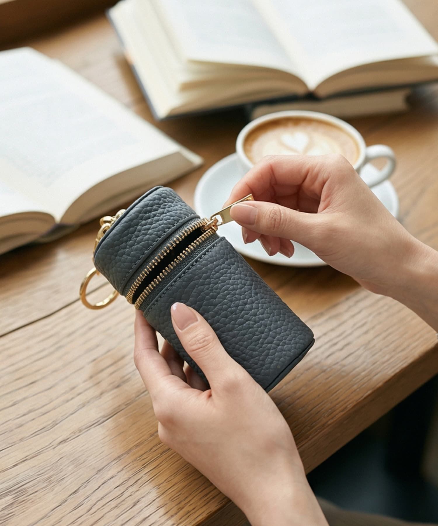 STYLE DELI「【DELI by】ラウンドシェイプ・リアルレザーリップホルダー」|ポーチ|