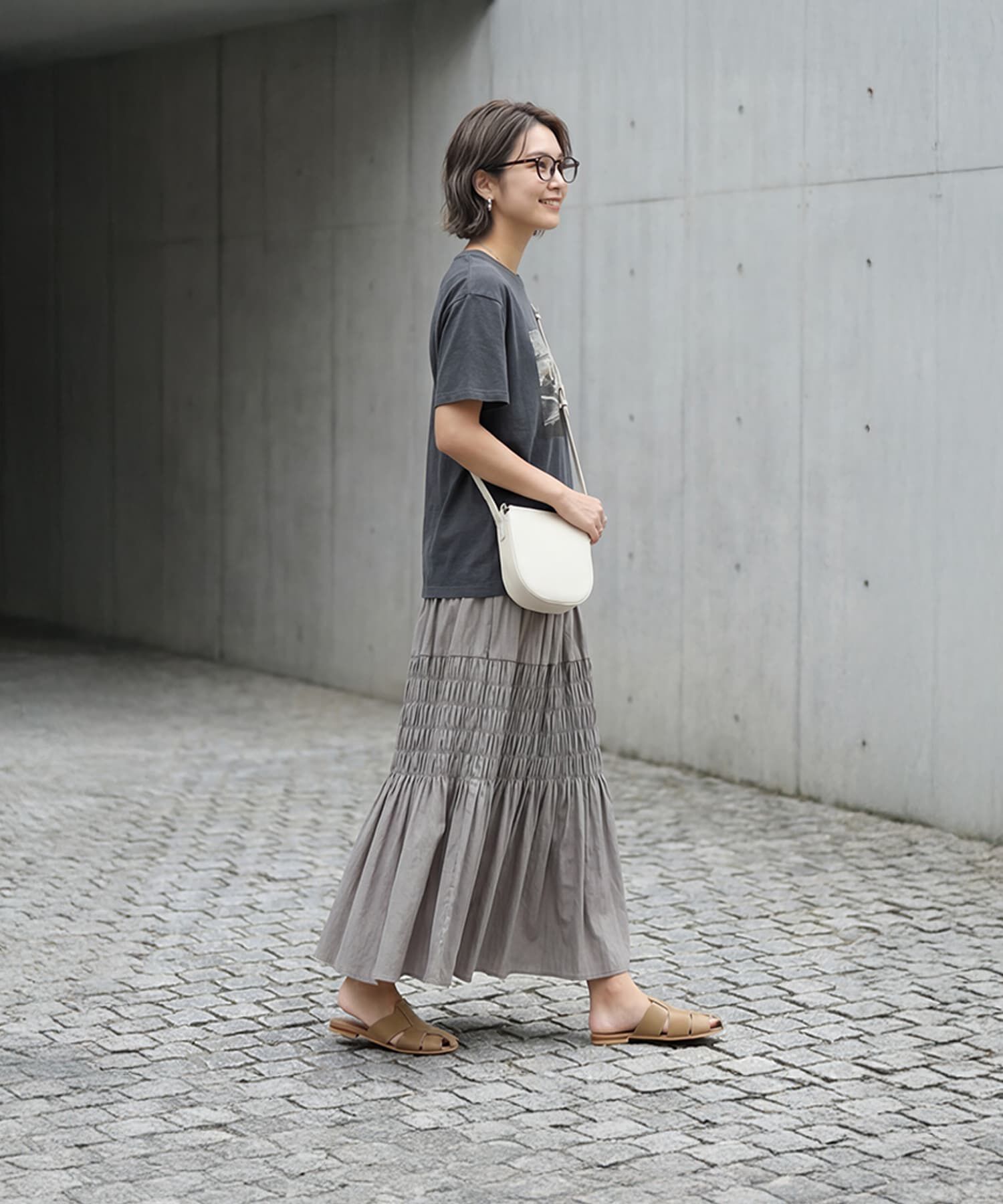 STYLE DELI「【LUXE】dogsフォトプリントさら編みTシャツ」|Tシャツ・カットソー|