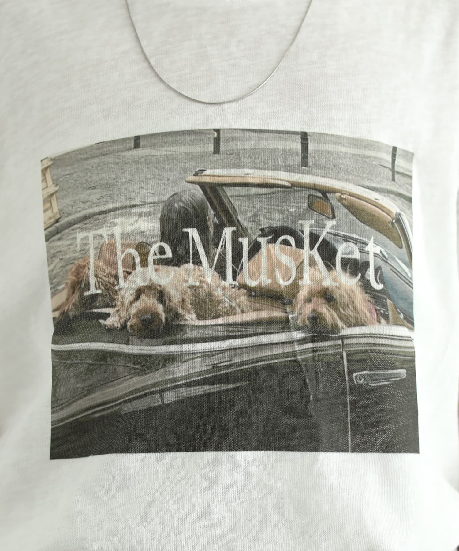 STYLE DELI「【LUXE】dogsフォトプリントさら編みTシャツ」|Tシャツ・カットソー|