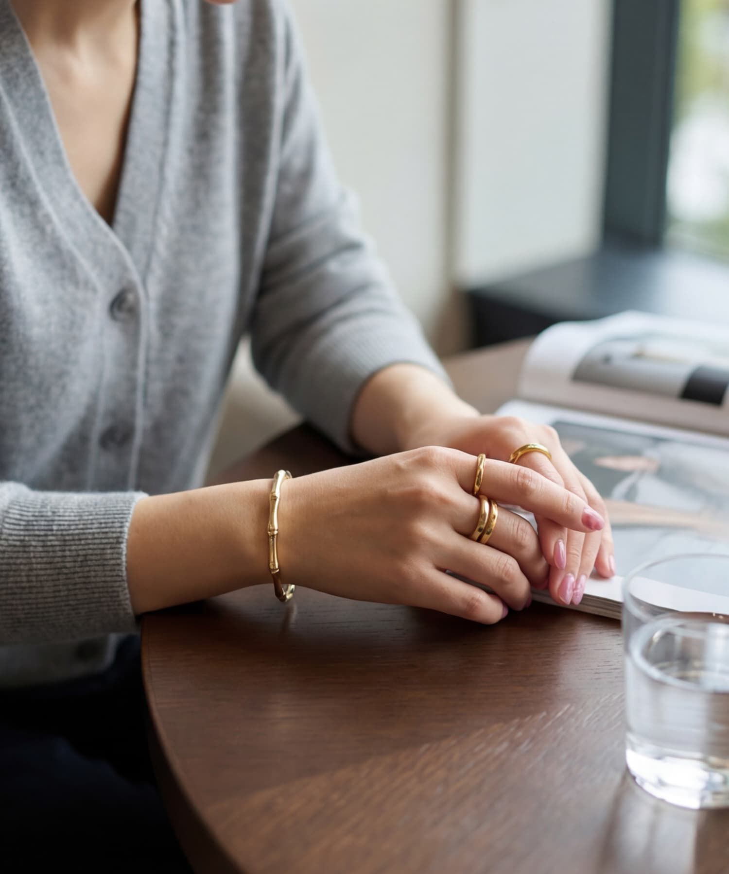 STYLE DELI「【DELI by】バンブーモチーフ・オープンバングル」|ブレスレット・バングル|