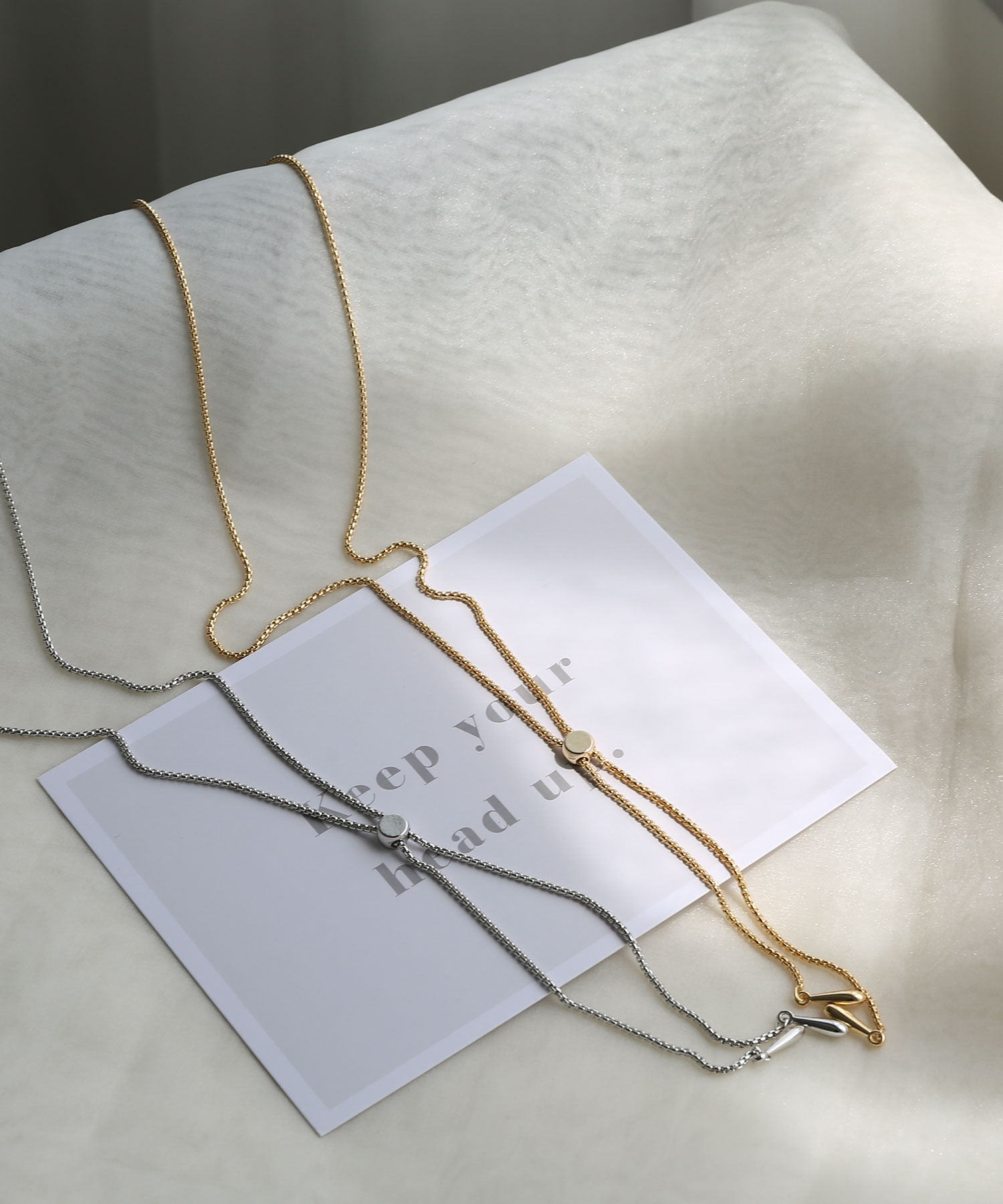  「ポイントトップ チェーンループタイ/ロングネックレス」|ネックレス|